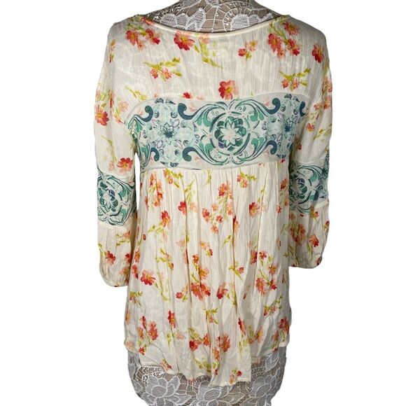 O'Neill Ildri Henley Floral print Top, Size S - Picture 4 of 6